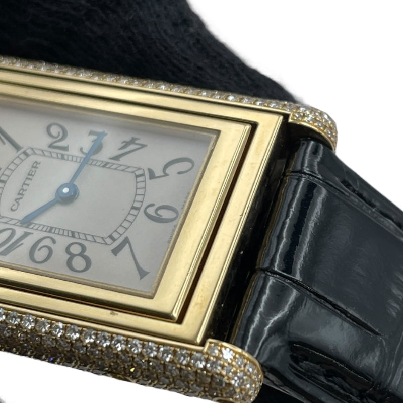 カルティエ Cartier タンク バスキュラント 20本限定 WA203751 アイボリー K18YG クオーツ レディース 腕時計
