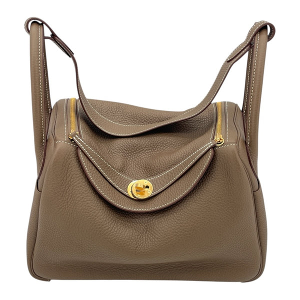 エルメス HERMES リンディ30 U刻 エトゥープ　GD金具　 トリヨン レディース ショルダーバッグ