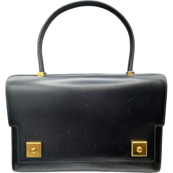 エルメス HERMES ピアノ 〇M刻印 ブラック GD金具 ボックスカーフ レディース ハンドバッグ