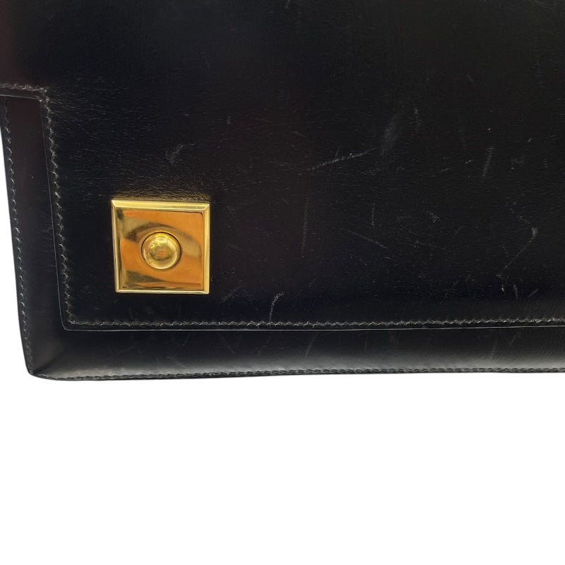 エルメス HERMES ピアノ 〇M刻印 ブラック GD金具 ボックスカーフ レディース ハンドバッグ