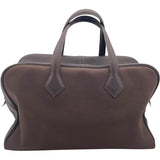 エルメス HERMES ヴィクトリア43 □G刻印 ブラウン トリヨン・トワル レディース ハンドバッグ
