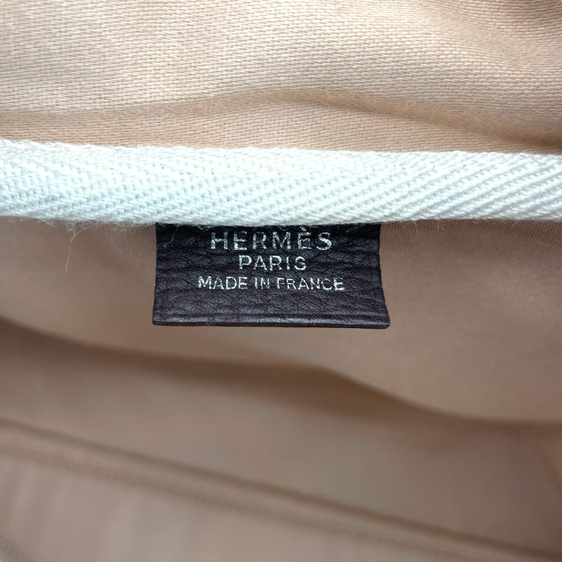 エルメス HERMES ヴィクトリア43 □G刻印 ブラウン トリヨン・トワル レディース ハンドバッグ