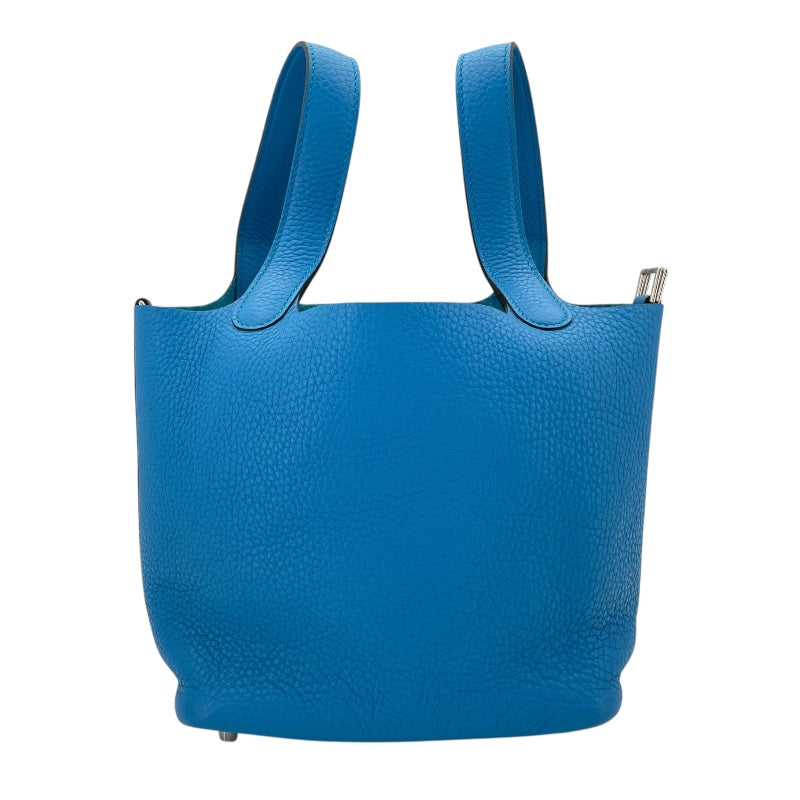 エルメス HERMES ピコタンロックPM A刻 ブルーザンジバル SV金具 トリヨン レディース ハンドバッグ