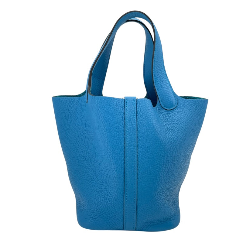 エルメス HERMES ピコタンロックPM A刻 ブルーザンジバル SV金具 トリヨン レディース ハンドバッグ