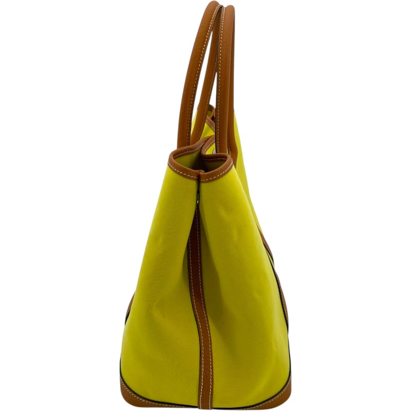 エルメス HERMES ガーデンパーティPM A刻印 ライム/トフィ SV金具 トワル/ネゴンダ レディース ハンドバッグ