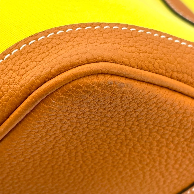 エルメス HERMES ガーデンパーティPM A刻印 ライム/トフィ SV金具 トワル/ネゴンダ レディース ハンドバッグ