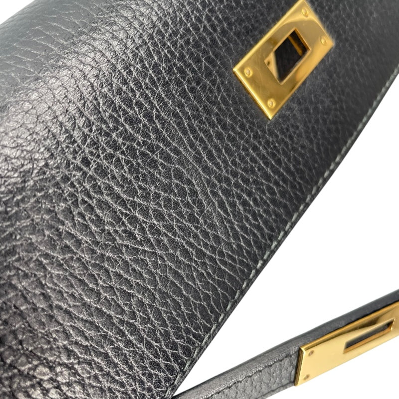 エルメス HERMES ケリー32 外縫い 〇Y刻印 ブラック GD金具 アルデンヌ レディース ショルダーバッグ