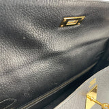 エルメス HERMES ケリー32 外縫い 〇Y刻印 ブラック GD金具 アルデンヌ レディース ショルダーバッグ