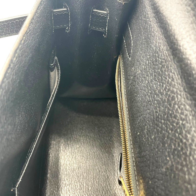 エルメス HERMES ケリー32 外縫い 〇Y刻印 ブラック GD金具 アルデンヌ レディース ショルダーバッグ