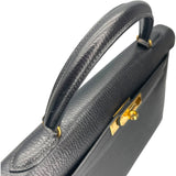 エルメス HERMES ケリー32 外縫い 〇Y刻印 ブラック GD金具 アルデンヌ レディース ショルダーバッグ