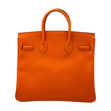 エルメス HERMES オータクロア28 □K刻 オレンジ SV金具 エプソン レディース ハンドバッグ