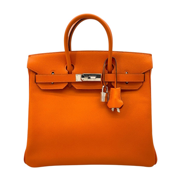 エルメス HERMES オータクロア28 □K刻 オレンジ SV金具 エプソン レディース ハンドバッグ