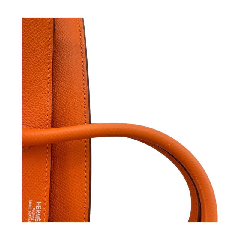 エルメス HERMES オータクロア28 □K刻 オレンジ SV金具 エプソン レディース ハンドバッグ