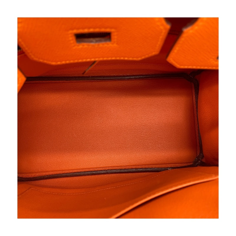エルメス HERMES オータクロア28 □K刻 オレンジ SV金具 エプソン レディース ハンドバッグ