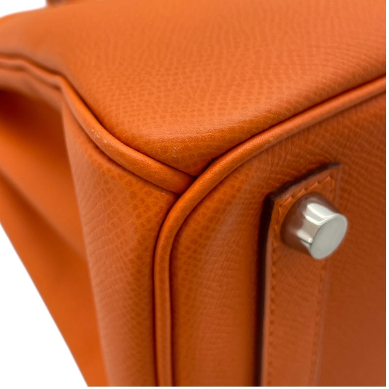 エルメス HERMES オータクロア28 □K刻 オレンジ SV金具 エプソン レディース ハンドバッグ