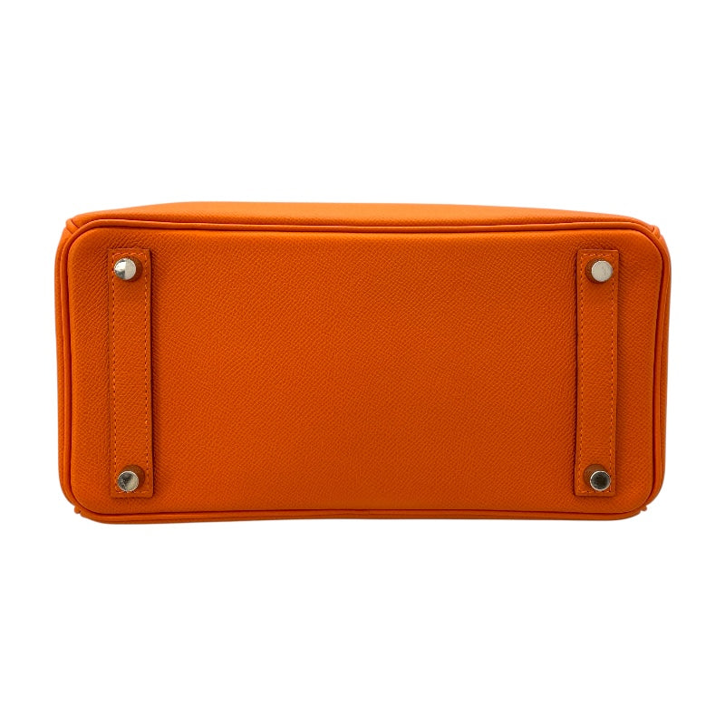 エルメス HERMES オータクロア28 □K刻 オレンジ SV金具 エプソン レディース ハンドバッグ