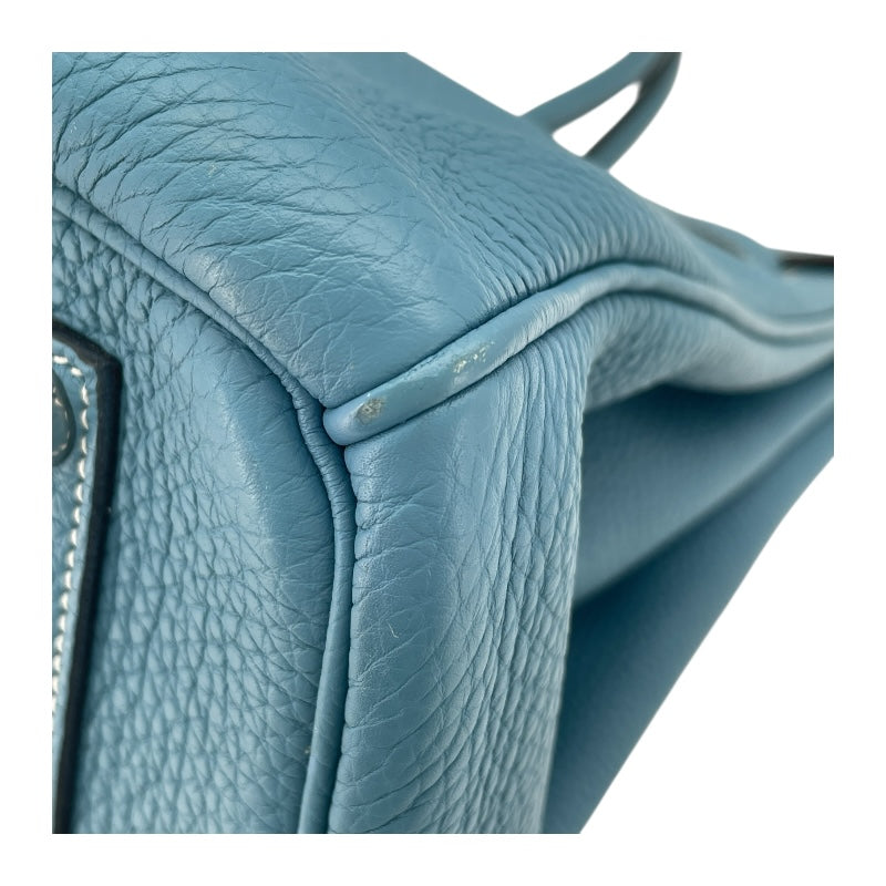 エルメス HERMES バーキン35 □P刻 ブルージーン SV金具 トゴ レディース ハンドバッグ