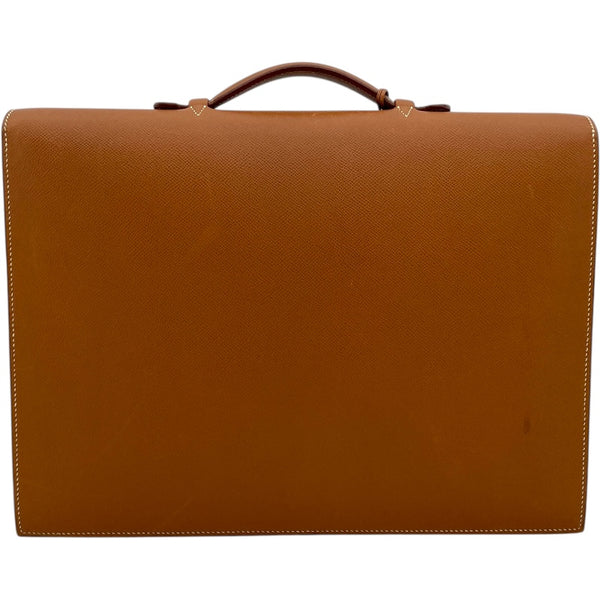 エルメス HERMES サックアデベッシュ38 〇Z刻 ゴールド GD金具 クシュベル メンズ ビジネスバッグ