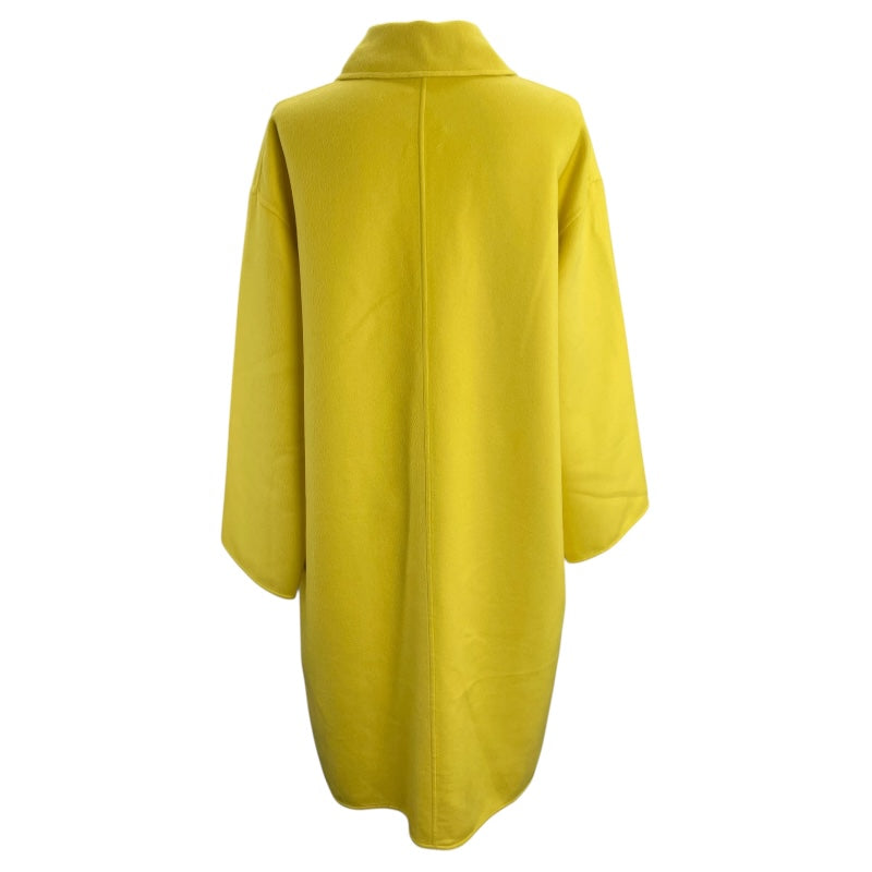 エルメス HERMES セリエボタンカシミヤロングコート イエロー カシミヤ レディース その他アウター