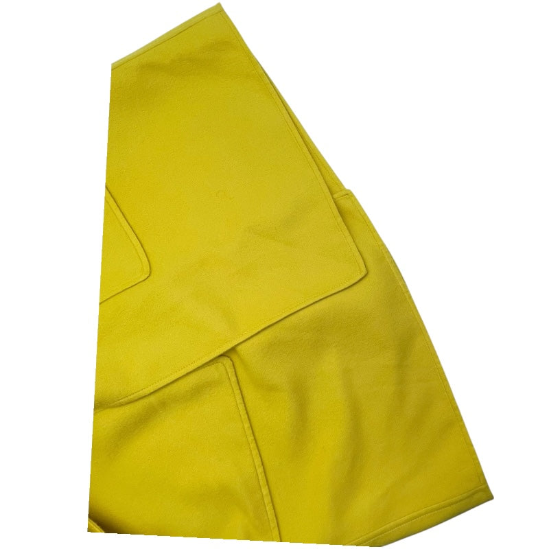 エルメス HERMES セリエボタンカシミヤロングコート イエロー カシミヤ レディース その他アウター