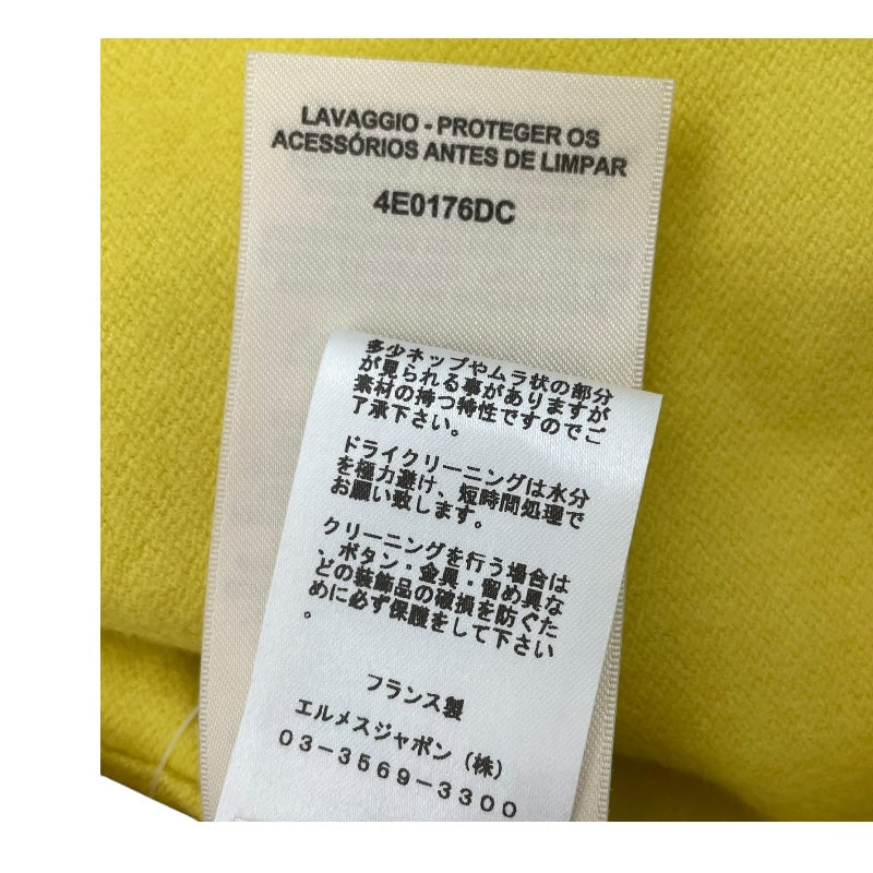 エルメス HERMES セリエボタンカシミヤロングコート イエロー カシミヤ レディース その他アウター