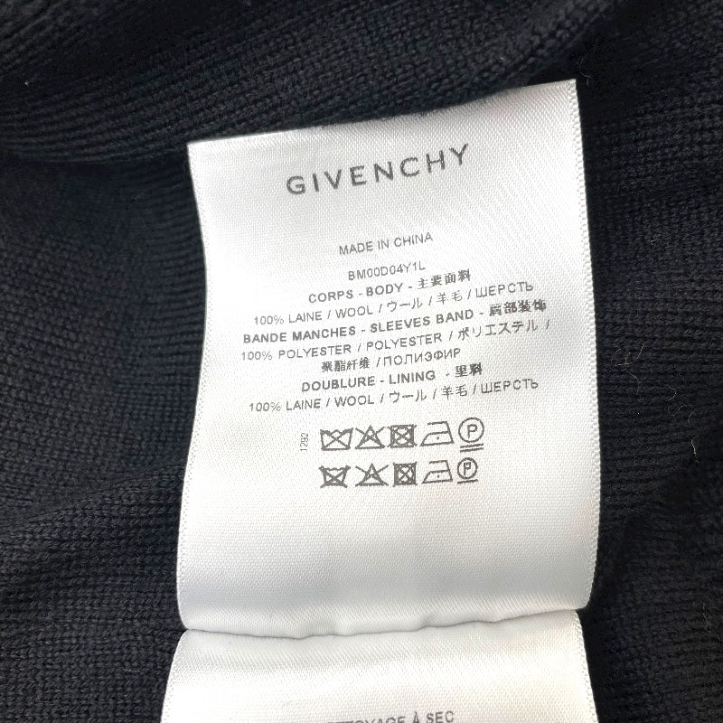 ジバンシィ GIVENCHY ロゴワッペンニットテディブルゾン BM00D04Y1L ブラック/ホワイト ウール メンズ スタジャン