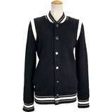 ジバンシィ GIVENCHY ロゴワッペンニットテディブルゾン BM00D04Y1L ブラック/ホワイト ウール メンズ スタジャン