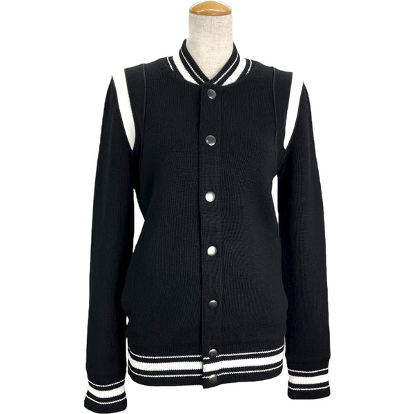 ジバンシィ GIVENCHY ロゴワッペンニットテディブルゾン BM00D04Y1L ブラック/ホワイト ウール メンズ スタジャン
