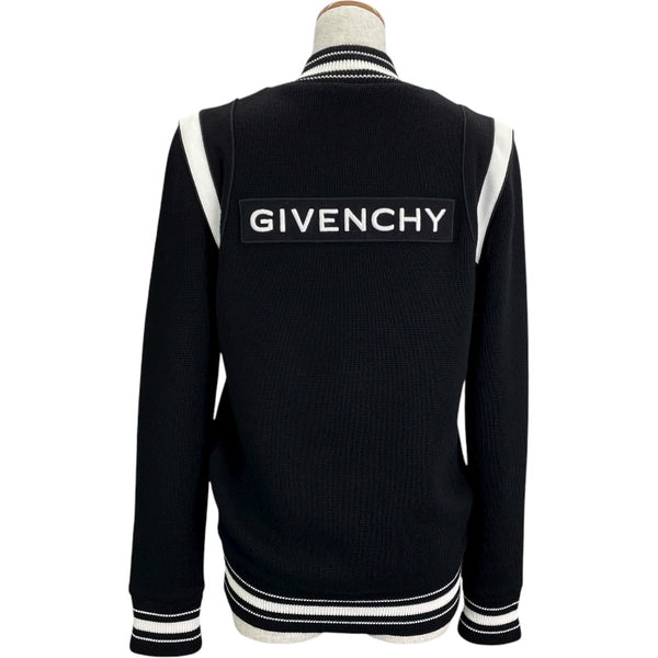 ジバンシィ GIVENCHY ロゴワッペンニットテディブルゾン BM00D04Y1L ブラック/ホワイト ウール メンズ スタジャン