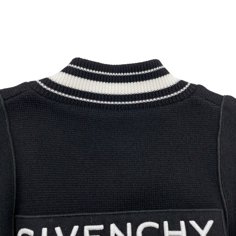 ジバンシィ GIVENCHY ロゴワッペンニットテディブルゾン BM00D04Y1L ブラック/ホワイト ウール メンズ スタジャン