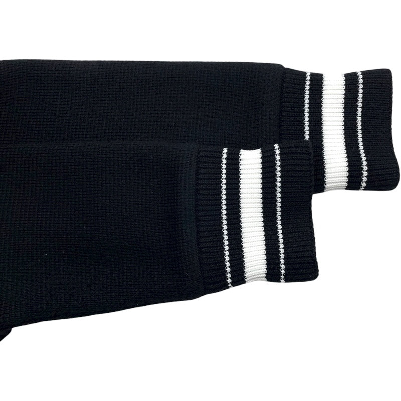 ジバンシィ GIVENCHY ロゴワッペンニットテディブルゾン BM00D04Y1L ブラック/ホワイト ウール メンズ スタジャン