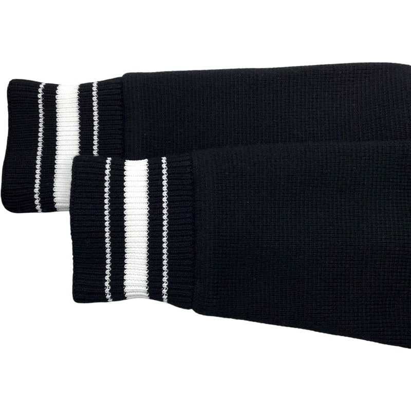 ジバンシィ GIVENCHY ロゴワッペンニットテディブルゾン BM00D04Y1L ブラック/ホワイト ウール メンズ スタジャン