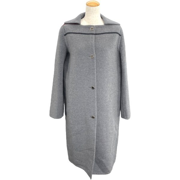 エルメス HERMES セリエボタンカシミヤロングコート グレー カシミヤ レディース その他アウター