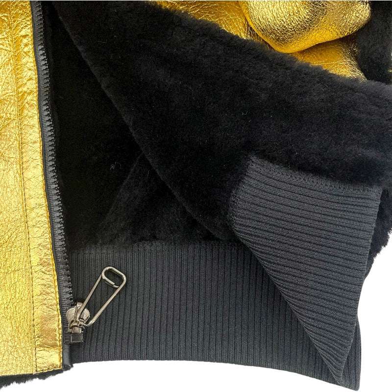 フェンディ FENDI FFリバーシブルムートンジャケット FM5203 ゴールド/ブラック 羊革 レディース その他アウター
