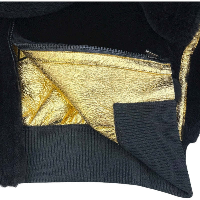 フェンディ FENDI FFリバーシブルムートンジャケット FM5203 ゴールド/ブラック 羊革 レディース その他アウター