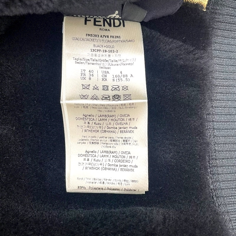 フェンディ FENDI FFリバーシブルムートンジャケット FM5203 ゴールド/ブラック 羊革 レディース その他アウター