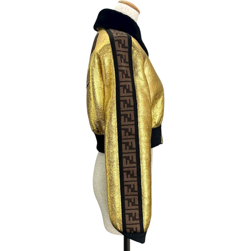 フェンディ FENDI FFリバーシブルムートンジャケット FM5203 ゴールド/ブラック 羊革 レディース その他アウター