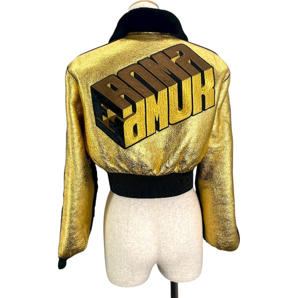 フェンディ FENDI FFリバーシブルムートンジャケット FM5203 ゴールド/ブラック 羊革 レディース その他アウター