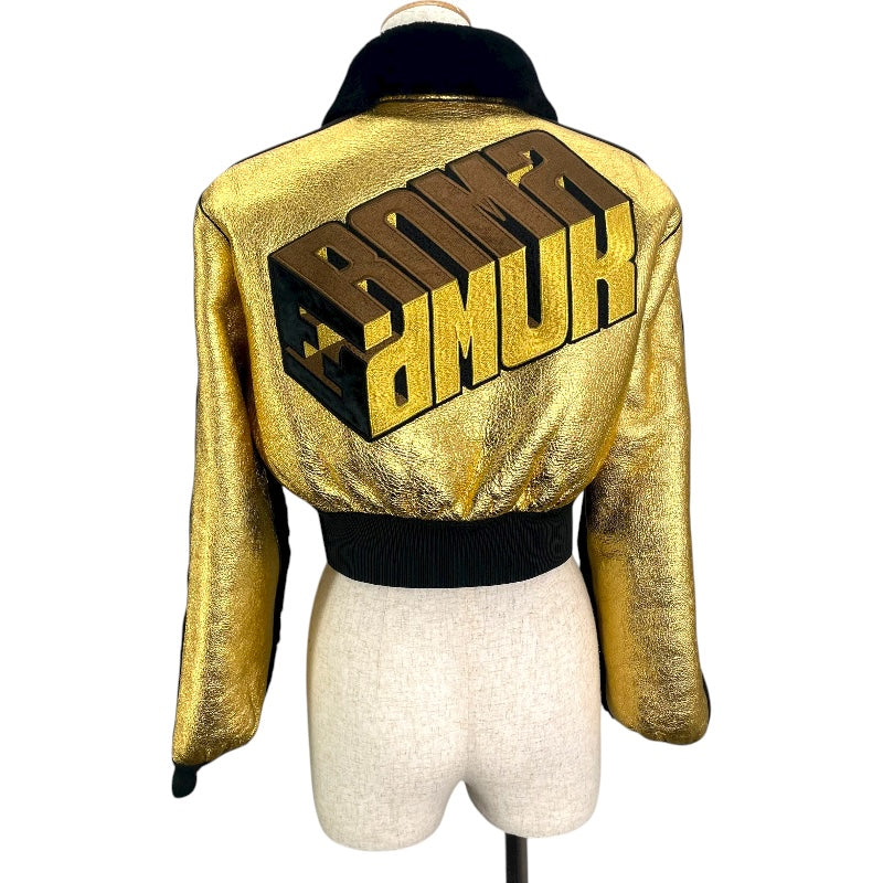 フェンディ FENDI FFリバーシブルムートンジャケット FM5203 ゴールド/ブラック 羊革 レディース その他アウター