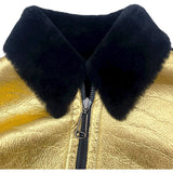 フェンディ FENDI FFリバーシブルムートンジャケット FM5203 ゴールド/ブラック 羊革 レディース その他アウター