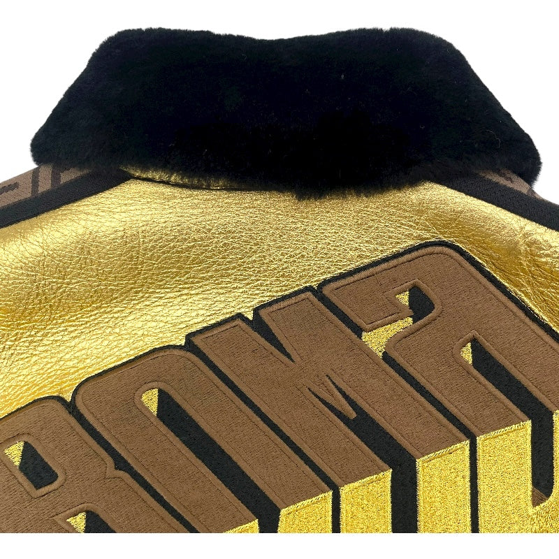 フェンディ FENDI FFリバーシブルムートンジャケット FM5203 ゴールド/ブラック 羊革 レディース その他アウター