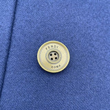 フェンディ FENDI FFジップデザインロングコート ネイビー 羊毛 レディース ステンカラーコート