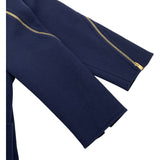 フェンディ FENDI FFジップデザインロングコート ネイビー 羊毛 レディース ステンカラーコート