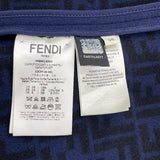 フェンディ FENDI FFジップデザインロングコート ネイビー 羊毛 レディース ステンカラーコート