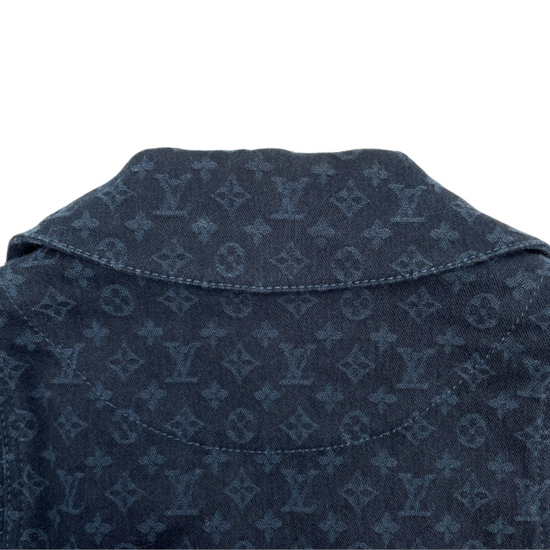ルイ・ヴィトン LOUIS VUITTON モノグラム総柄ジャケット ネイビー コットン レディース テーラードジャケット