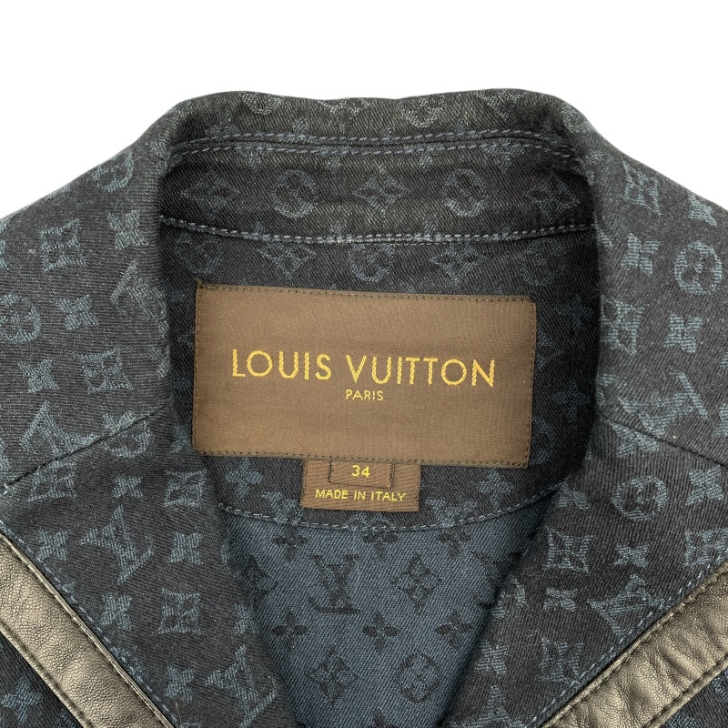 ルイ・ヴィトン LOUIS VUITTON モノグラム総柄ジャケット ネイビー コットン レディース テーラードジャケット