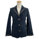 ルイ・ヴィトン LOUIS VUITTON モノグラム総柄ジャケット ネイビー コットン レディース テーラードジャケット