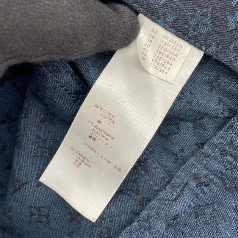 ルイ・ヴィトン LOUIS VUITTON モノグラム総柄ジャケット ネイビー コットン レディース テーラードジャケット