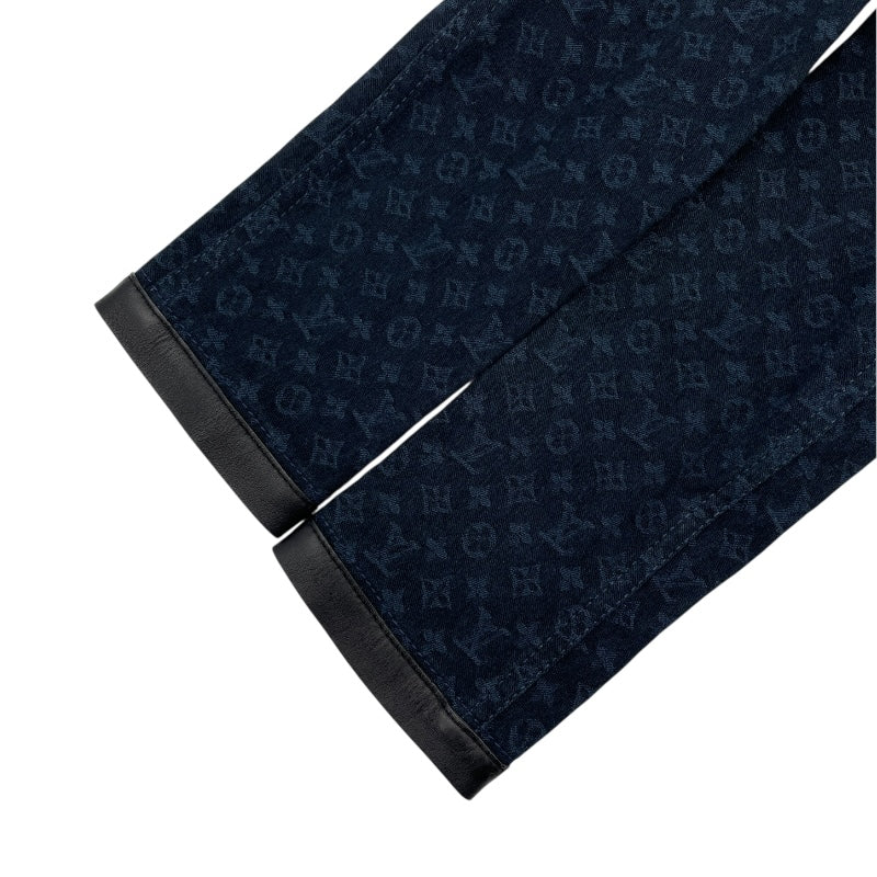 ルイ・ヴィトン LOUIS VUITTON モノグラム総柄ジャケット ネイビー コットン レディース テーラードジャケット