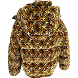 モンクレール MONCLER DAOS総柄ダウンジャケット ブラウン レーヨン レディース ダウンジャケット